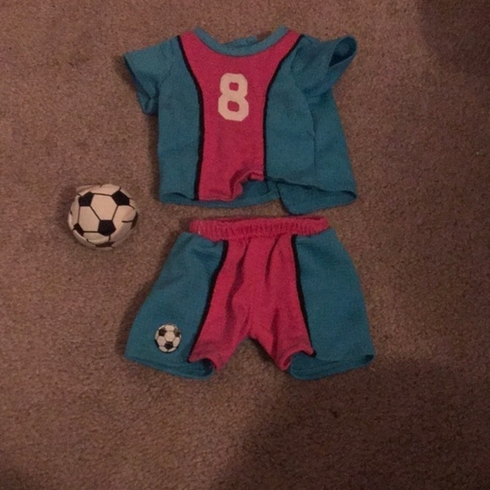 DOLL Soccer outfit with ball perfect for 18” dolls